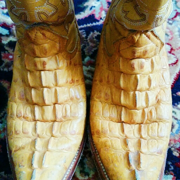 Little Boys Brown Alligator Tail Boots - Size 13 - Picture 3 of 5